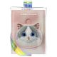 7. Nimmy Big Eyed Pet 2.0 Kartenetui mit Katzenmotiv, Rosa