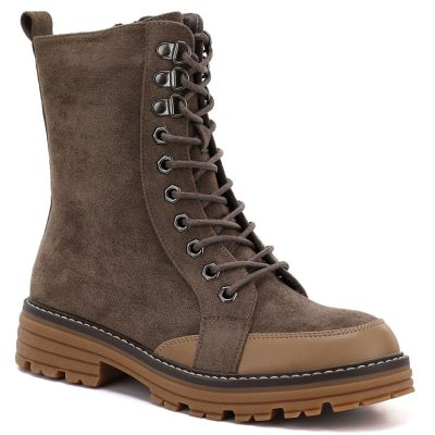 Damen-Arbeitsstiefel aus Wildleder, braun, M.Daszyński SA259-4