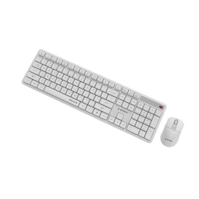 4. GEMBIRD Kabelloses Tastatur- und Maus-Set Silent Key Pro Business, Weiß, US-Layout