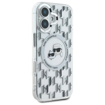 4. Karl Lagerfeld IML Monogram Karl & Choupette Head MagSafe-Hülle für iPhone 16 – transparent