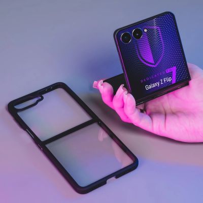 7. 3mk Satin Armor Case+ für Samsung Galaxy Z Flip 7 - Transparent Schwarz