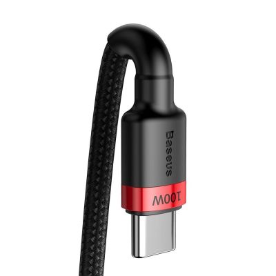 2. Baseus CATKLF-AL91 USB-C – USB-C PD QC-Kabel 100 W 5 A 480 Mbit/s 2 m – Schwarz und Rot