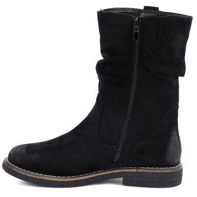 3. Gefütterte Damen-Ankle-Boots mit Rüschenoberteil, schwarz, M.Daszyńskie SA296-5