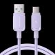 3. Joyroom Multi-Color Series A14 USB-A/USB-C 3A-Kabel 1,2 m – Lila