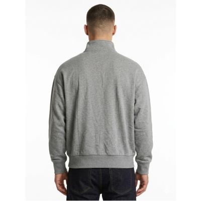 2. Calvin Klein Fleece-Kapuzenpullover mit Reißverschluss und Logo-Band, Grau meliert - LZ04RE285G-P7E