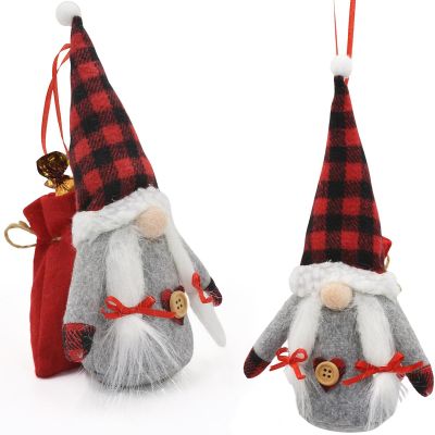 8. Dekorativer Weihnachtsmann mit Geschenktüte, 20 cm, Mädchen