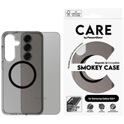 CARE by PanzerGlass Flagship Urban Combat Black QI-Hülle für Samsung Galaxy S25+ – durchscheinender Rauch