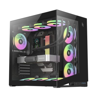 4. GameMax NEX C56 BK Midi-Tower-Computer-Sicherheits- und Halterungssystem Schwarz