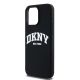 6. DKNY Liquid Silicone MagSafe iPhone 14 Pro Max Hülle mit weißem Logo-Aufdruck – Schwarz