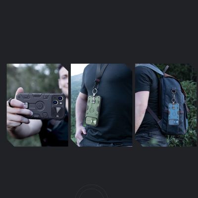 12. Nillkin CamShield Armor Pro Case iPhone 14 Plus Hülle gepanzerte Abdeckung mit Kameraabdeckung Ringständer schwarz