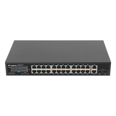 2. LANBERG Switch PoE Rack 19" 24x 1GB PoE+/2x GB/2x SFP 360W RSGE-24P-2GE-2S-360