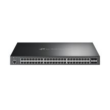 TP-Link Omada SG3452XP Netzwerk-Switch, Managed L2+ Gigabit Ethernet (10/100/1000) mit PoE-Unterstützung, 1 HE, Schwarz