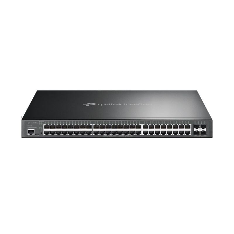 TP-Link Omada SG3452XP Netzwerk-Switch, Managed L2+ Gigabit Ethernet (10/100/1000) mit PoE-Unterstützung, 1 HE, Schwarz