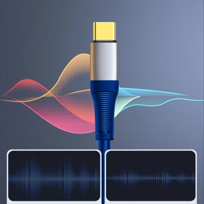 4. Orico AXC-02 USB-C-auf-3,5-mm-Klinken-Audiokabel, 20 cm – blau
