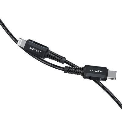 2. Acefast C4-01 Lightning – USB-C PD-Kabel 30 W 3 A 480 Mbit/s 1,8 m – Schwarz
