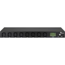 Inter-Tech PDU SA-0816 PDU-Stromverteiler mit 8 Netzwerkdosen, Schwarz