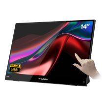 Verbatim Tragbarer 14" FHD Touch-Monitor, leichter tragbarer Monitor, Schwarz, 35,6 cm (14") LCD, 1920 x 1080 Pixel