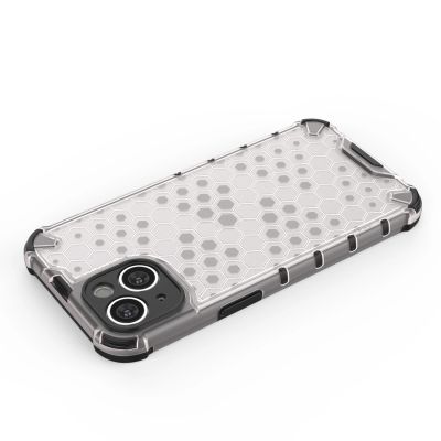 12. Wabenhülle für iPhone 14 Plus gepanzerte Hybridhülle transparent