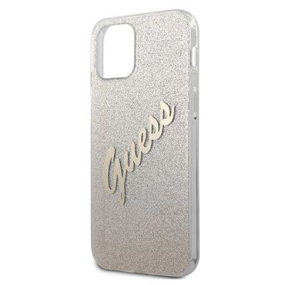6. Guess GUHCP12SPCUGLSGO iPhone 12 mini 5,4" Gold/Gold Hardcase Glitter Gradient Script