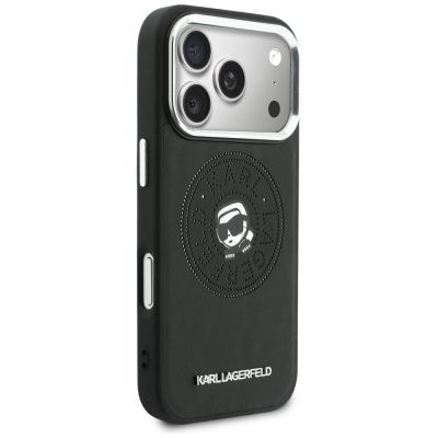 4. Karl Lagerfeld Point & Karl Sketch MagSafe Hülle für iPhone 17 Pro Max – Schwarz