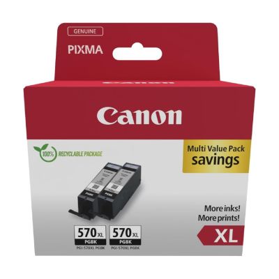 Canon 0318C010 Tintenpatrone, 2 Stück, Original, hohe (XL) Reichweite, Schwarz