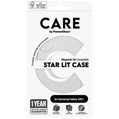 4. CARE by PanzerGlass Flagship Urban Combat StarLight White QI Hülle für Samsung Galaxy S25+ - Transparent