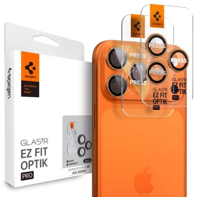 Spigen Optik Pro Kameralinsenglas für iPhone 16 Pro / Max / 17 Pro / Max – Orange