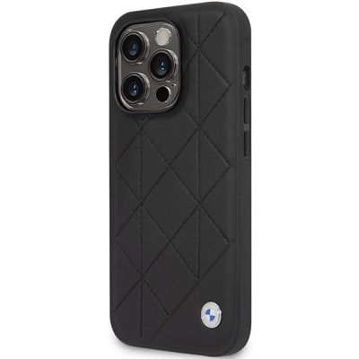 2. Hülle BMW BMHCP14L22RQDK iPhone 14 Pro 6.1" schwarz/schwarz Leder gesteppt