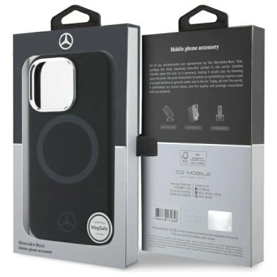 8. Mercedes Silikonhülle mit Ton-in-Ton-Logo und MagSafe-Design für iPhone 16 Pro Max – Schwarz