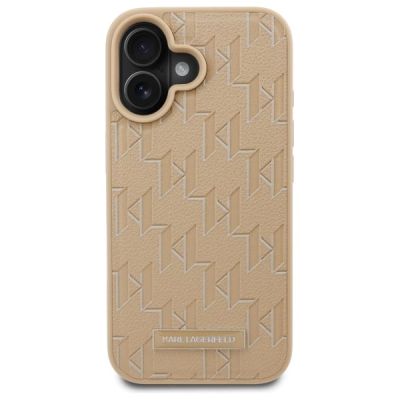 3. Karl Lagerfeld Hot Stamp Magsafe iPhone 16 Hülle – Beige