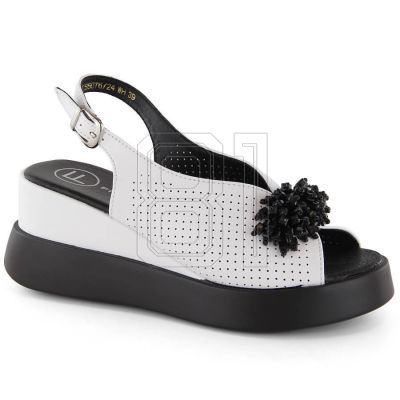 8. Filippo W PAW529B Keilsandalen aus Leder mit Perlen Weiß