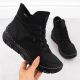 36. Gefütterte schwarze Damen-Ankle-Boots Rieker 55069-00