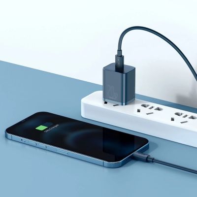 12. Baseus Super Si 1C Schnellladegerät USB Type C 20W Power Delivery + USB Type C - Lightning Kabel 1m blau (TZCCSUP-B03)