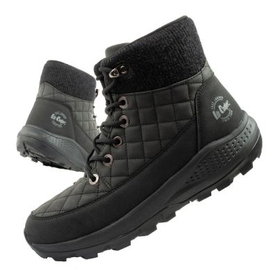 Lee Cooper Damen Winter-Wandersportschuhe, isoliert, schwarz, Öko-Leder