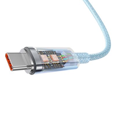 5. Baseus Explorer 100W USB-C - USB-C-Kabel mit intelligentem Temperatursensor 1m - Blau