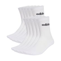 Adidas gepolsterte, lineare Crew-Socken, 10 Paar, Weiß, KF9091