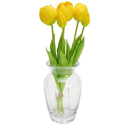 15. Strauß aus 5 gelben Pfingstrosen-Tulpen, 39 cm, naturgetreue Frühlingsdekoration