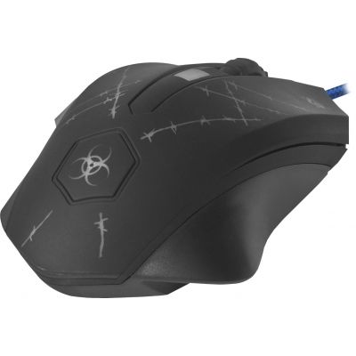 6. DEFENDER FORCED WIRED MOUSE GM-020L 800/1800/2400/3200 DPI 6P + PAD + GAME 52020