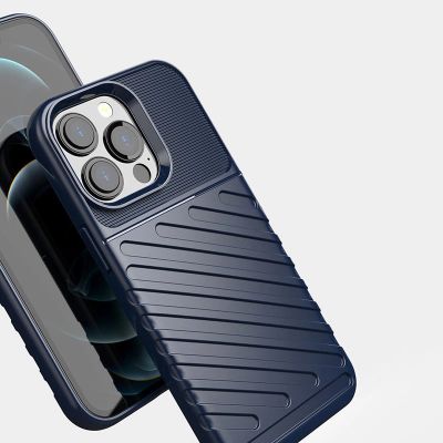 2. Thunder Case Flexibel Robuste Panzer Handyhülle TPU Schutzhülle für iPhone 13 Pro blau