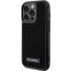2. Karl Lagerfeld Rhinestone Logo Metal Plate Hülle für iPhone 15 Pro – Schwarz