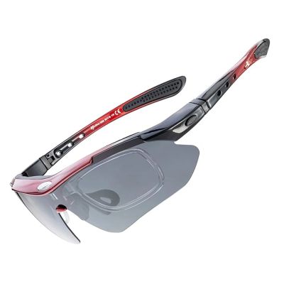 2. Rockbros 10141 photochrome UV400-Fahrradbrille – rot