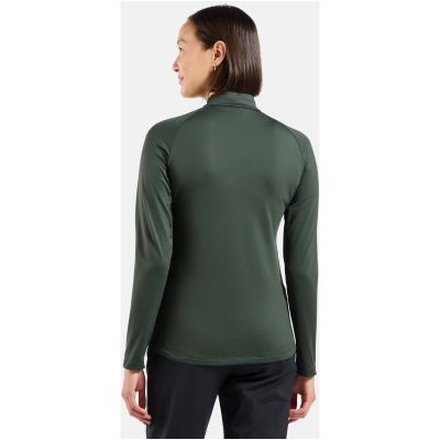5. Damen-Sweatshirt ohne Kapuze ODLO Mid Layer 1/2 Zip ESSENTIAL LIGHT, grün