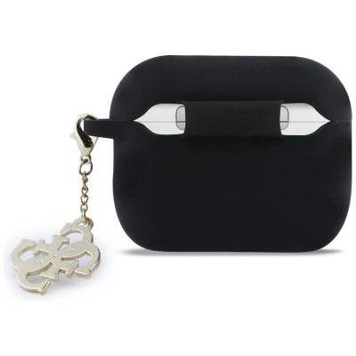 2. Guess Silikon-4G-Charm-Hülle für AirPods Pro 3 – Schwarz