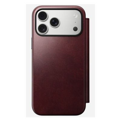 8. NOMAD Modern Leather Folio - MagSafe-kompatible Lederhülle für iPhone 17 Pro Max, Horween-Leder (burgunderrot)