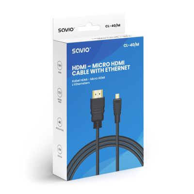 3. SAVIO HDMI-Kabel (M) – Micro-HDMI (M), 2 m, Schwarz, CL-40/M