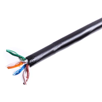 DIGITUS Außen-Installationskabel, gelgefüllt, Kat. 5e, U/UTP, AWG24/1, PE, 100 m, schwarz