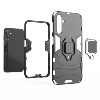 16. Ring Armor Hülle für Samsung Galaxy A24 4G Panzerhülle Magnethalter Ring schwarz