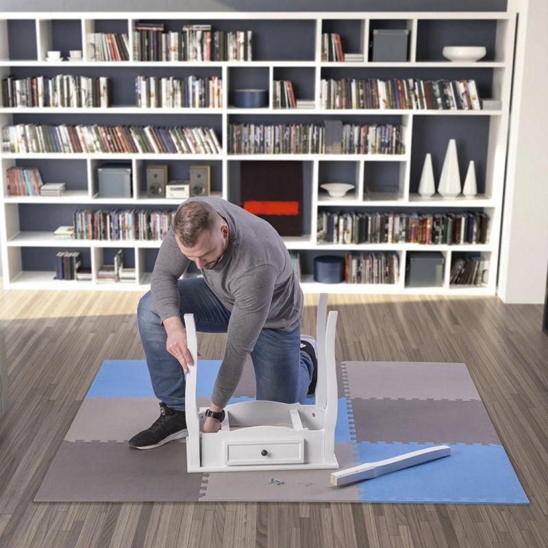 4. Multipack One Fitness MP10 Puzzlematte blau-grau 9 Stück 10 mm