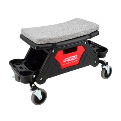 AWTOOLS BLACK LINE AW20066BL Werkstattstuhl mit Stauraum und Ablagen