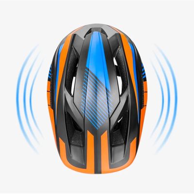 9. Rockbros TT-32SOBL-M Kinderfahrradhelm mit abnehmbarem Kinnbügel, Größe M – Schwarz und Orange